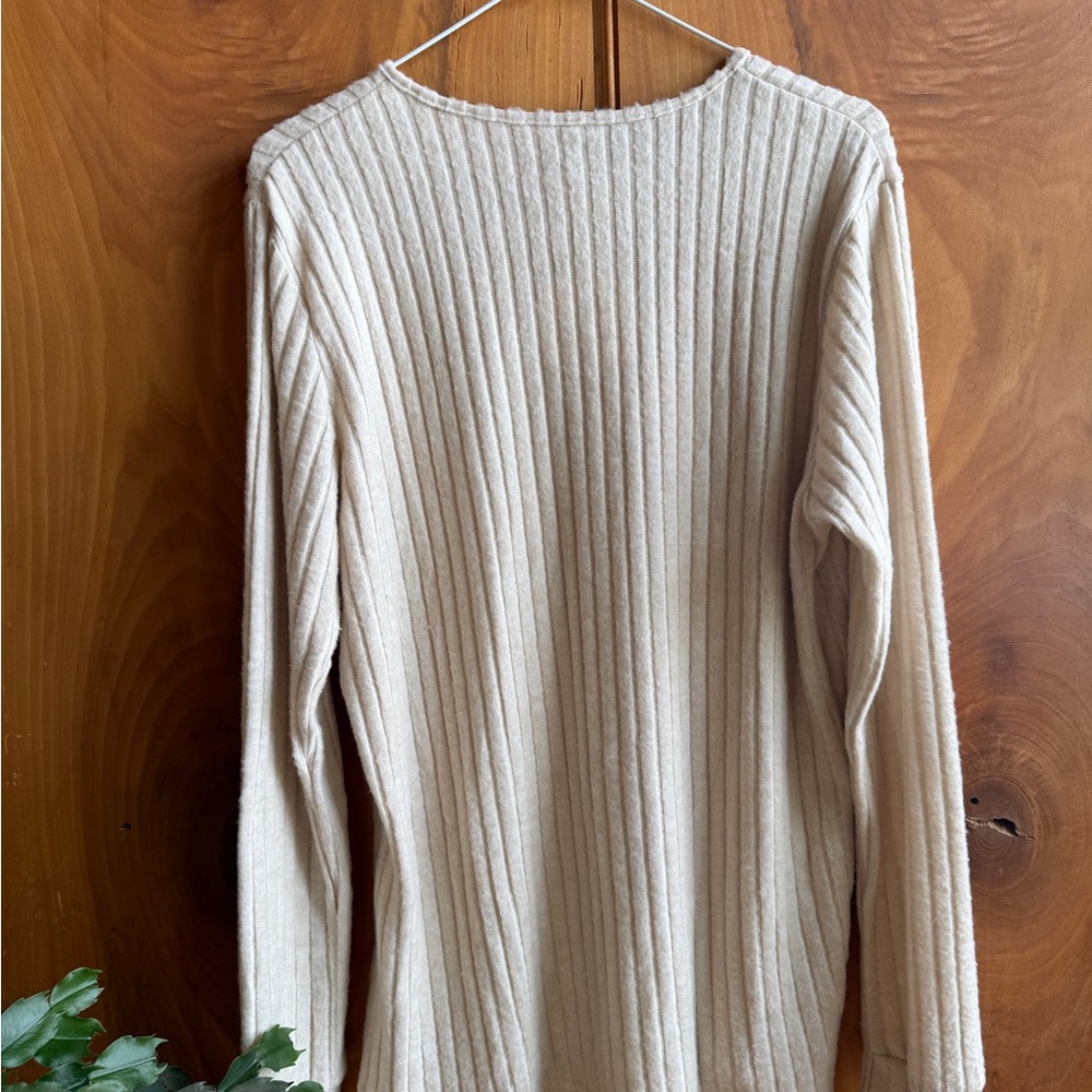 NWT Anrabess Beige Ribbed Long Sleeve Top - Picture 4 of 6